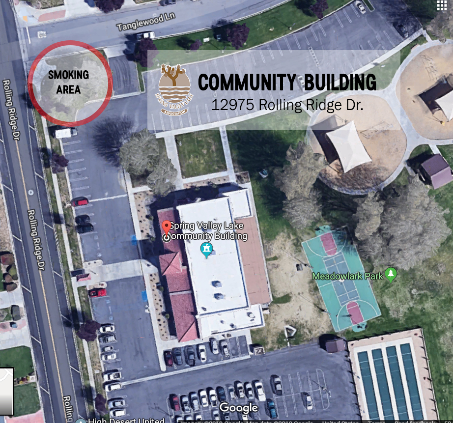 Aerial View of Smoking Area at Community Center