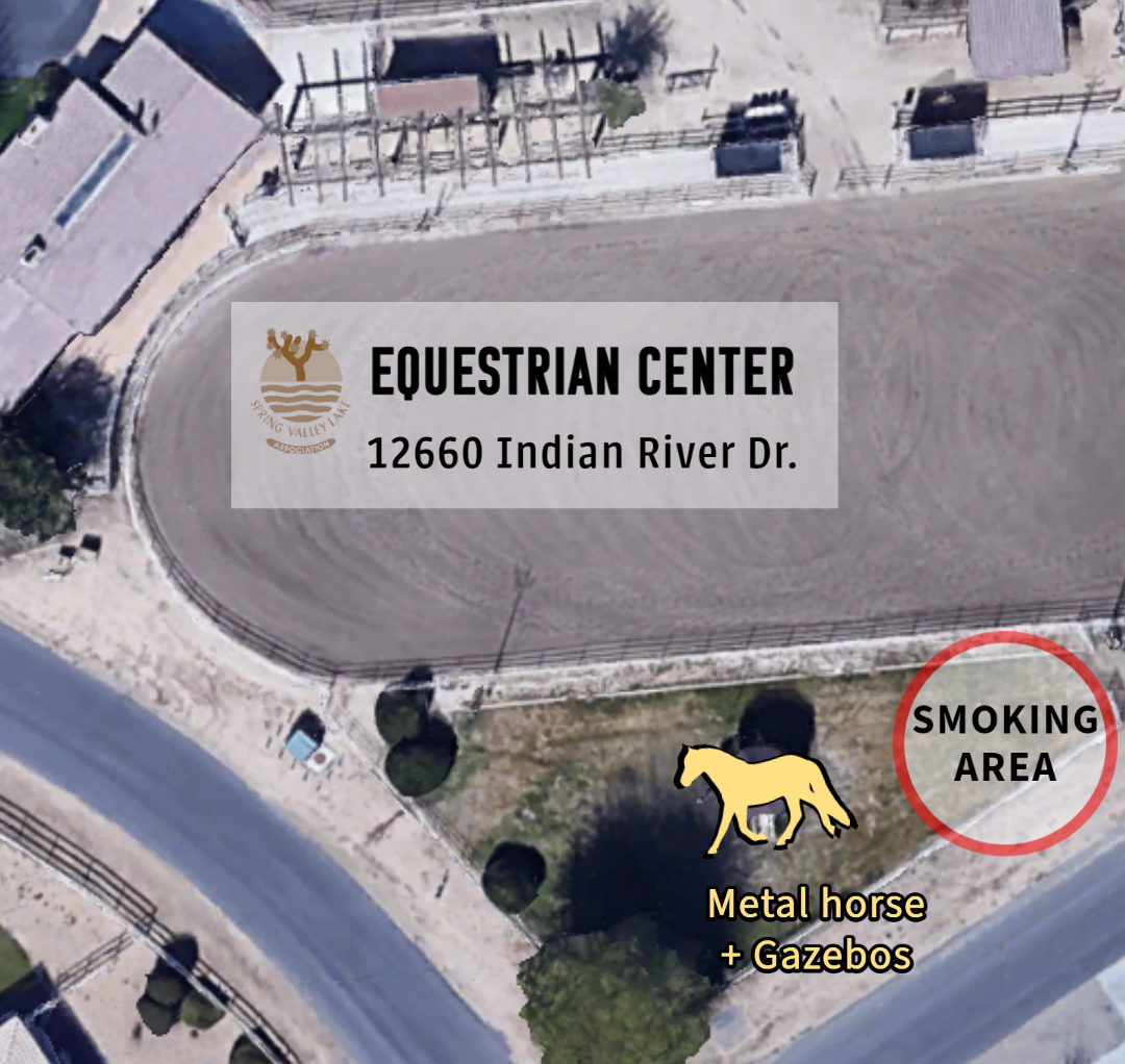 Aerial View of Smoking Area at Equestrian Center