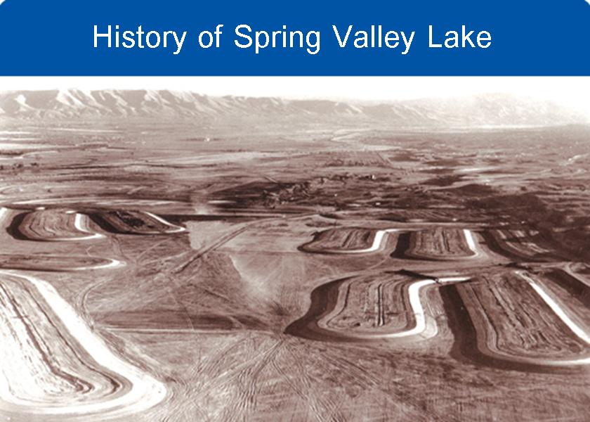 History of Spring Valley Lake; shows lake/fingers before excavation