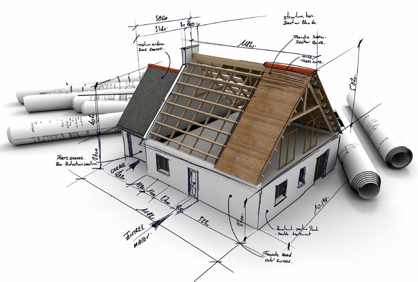 Graphic of a home under construction